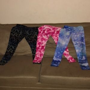 3 pairs of leggings from justice